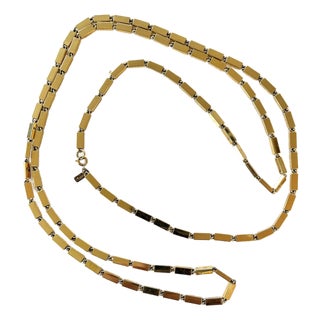 1980s Gold Tone Monet Long Chain Necklace For Sale