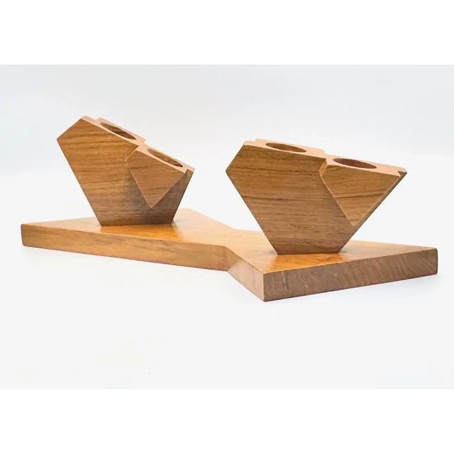 Mid-Century Modern Mid-Century Modern Teak Birds Sculpture with Candleholder, 1960s For Sale - Image 3 of 11