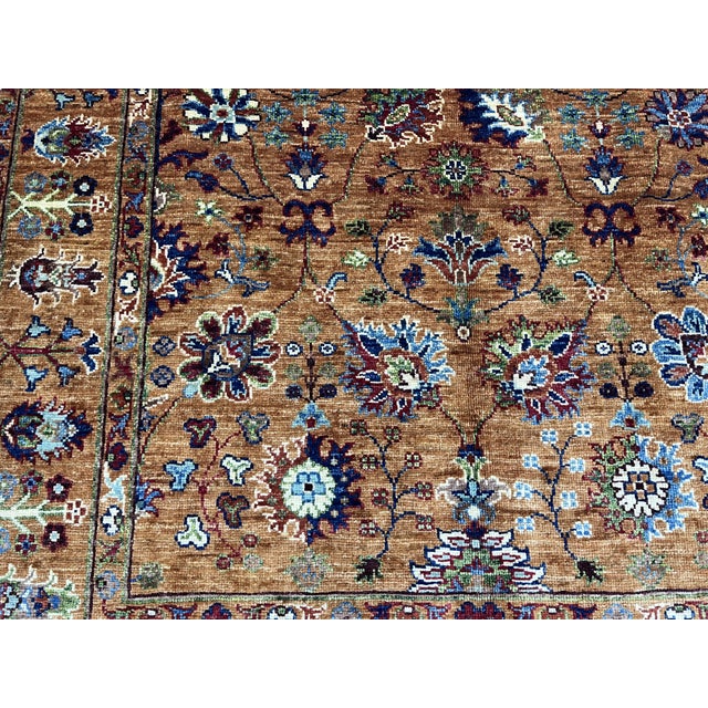 Rust Sultani Chobi Natural Dye Wool Rug - 4'2" X 6'2" For Sale - Image 11 of 12