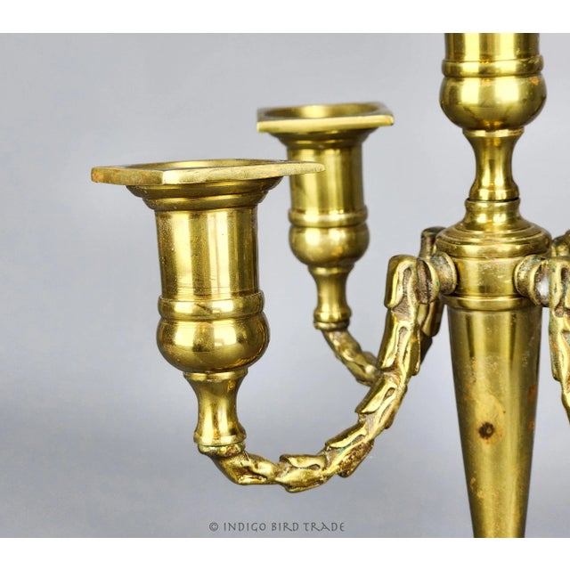 Victorian 1880's English Gilt Bronze Candelabra 5 Arms For Sale - Image 3 of 9