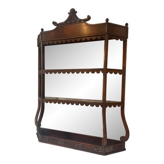 Early 20th Century Regency Pagoda Mirrored Wall Shelf For Sale