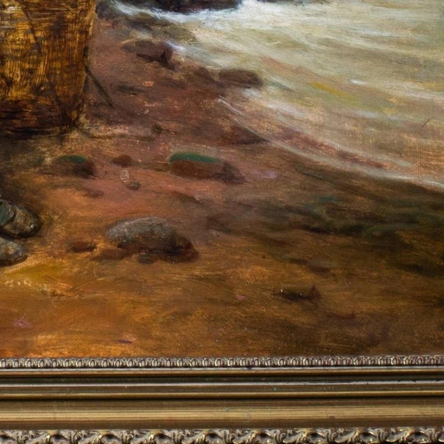 George Turner, Waiting for Papa, A Seaside Idyll, 19th Century, Oil Painting For Sale - Image 11 of 14