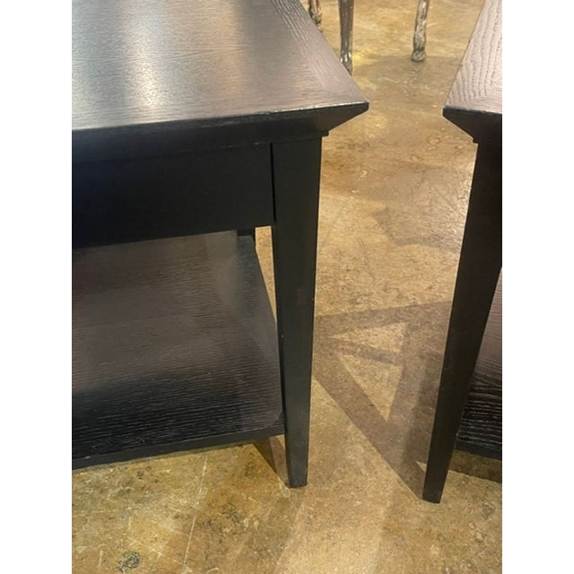 Pair of German Biedermeier Black Oak Side Tables For Sale - Image 4 of 9