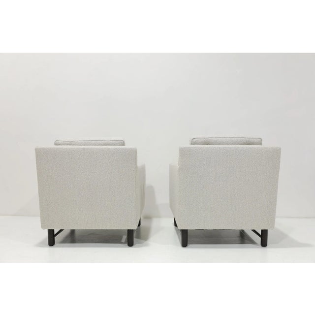 Dunbar Furniture Edward Wormley for Dunbar Lounge Chairs in Holly Hunt Boucle - Set of 2 For Sale - Image 4 of 12