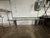 Italian Modern Chrome Dining Table Base Designed By Romeo Rega. Offered is a large Italian mid-century geometric chrome...