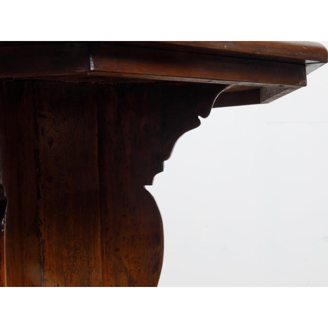 Italian 19th Century Walnut Side Table with Octagonal Top and Pedestal Base For Sale - Image 9 of 12