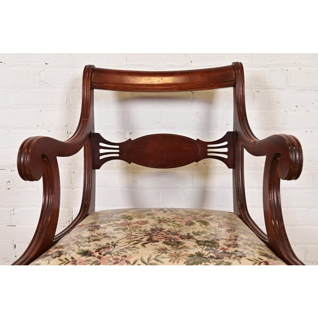 Wood Kindel Furniture Style Regency Carved Mahogany Dining Chairs, Set of Four For Sale - Image 7 of 13