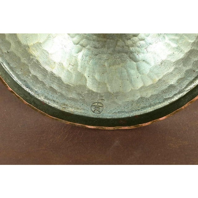 Roycroft Arts & Crafts Brass Finished Hammered Copper Candlestick For Sale - Image 10 of 13