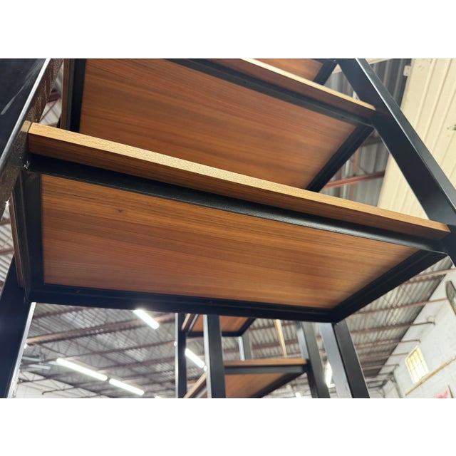 Late 20th Century Pair of Tall Industrial Style Executive Office Shelving Units For Sale - Image 10 of 14