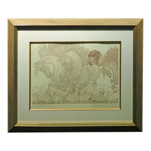Guillaume Azoulay "Parade" Etching on Paper Hand Signed Framed