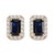 Blue Sapphire Diamond Cluster Stud Earrings in 14k Gold 2 Pieces For Sale - Image 9 of 12