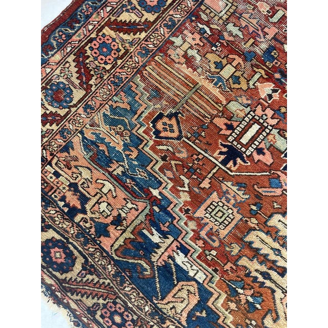 Red Antique Heriz Fantastic Personality & Colors, C. 1910-20's Rug 9 x 12 For Sale - Image 8 of 16