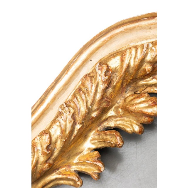 Small Italian Rococo-Style Gold Leaf Mirror For Sale - Image 4 of 6