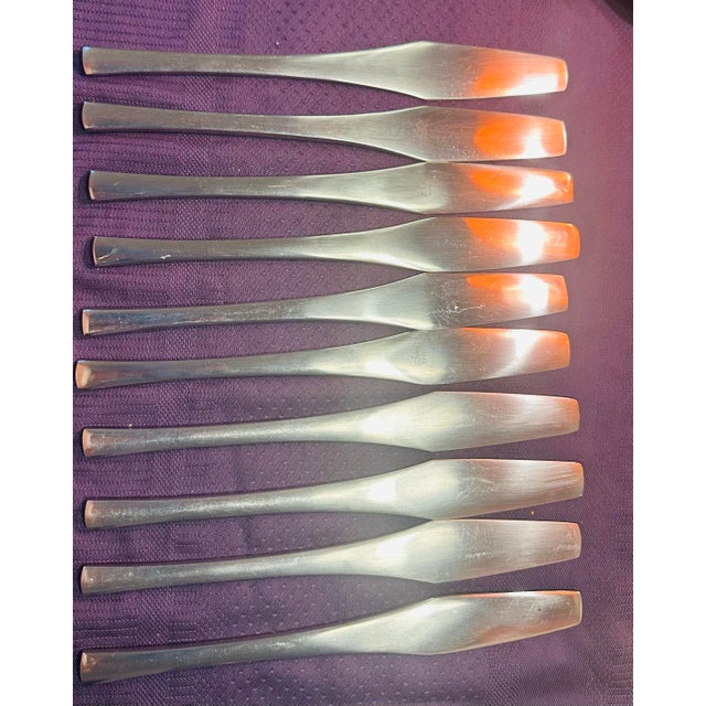 Metal 1960s Dansk Designs Stainless Steel Flatware in the Odin Design- Set of 57 For Sale - Image 7 of 10