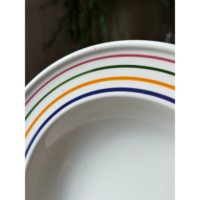 Vintage 1970s Italian La Primula Rainbow Striped Soup/Pasta Bowls - Set of 6 For Sale In Boston - Image 6 of 7