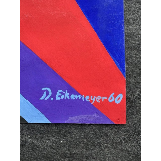 Eikemeyer Dagobert, Abstract Modernist Garish, 1960, Oil on Canvas For Sale - Image 3 of 13