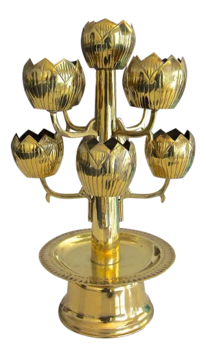 1950s Mid Century Modern Brass Lotus Candelabra