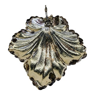 Vintage Weidlich Brothers Silver Plate Grape Leaf Catchall For Sale