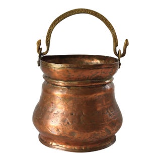 Vintage Hand Forged Copper Pot or Small Cauldron For Sale