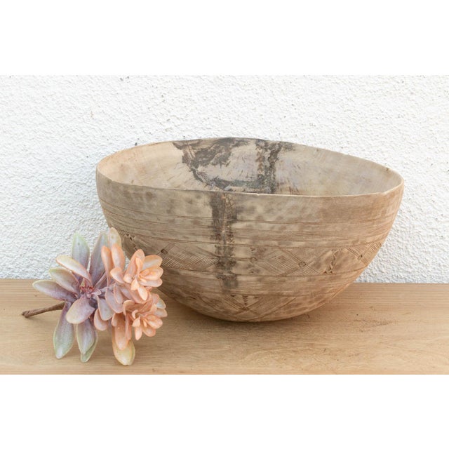 Brown African Bleached Wood Milk Bowl For Sale - Image 8 of 8