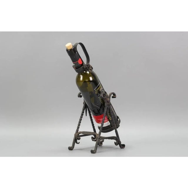 1970s Vintage German Wrought Iron Bottle Cradle Pourer, 1970s For Sale - Image 5 of 18