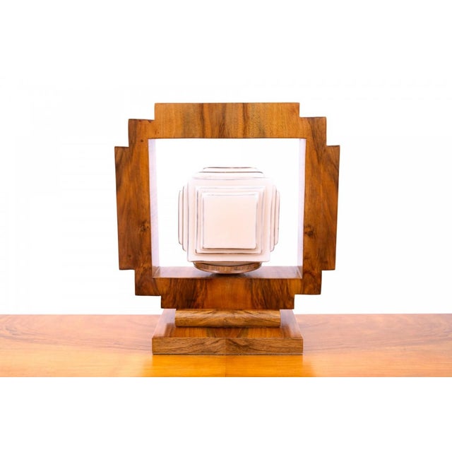 Mid-20th century Art Deco lamp, Poland. Dimensions: H 36.5 cm / W 33.5 cm / D 16.5 cm European Plug (up to 250V).The...