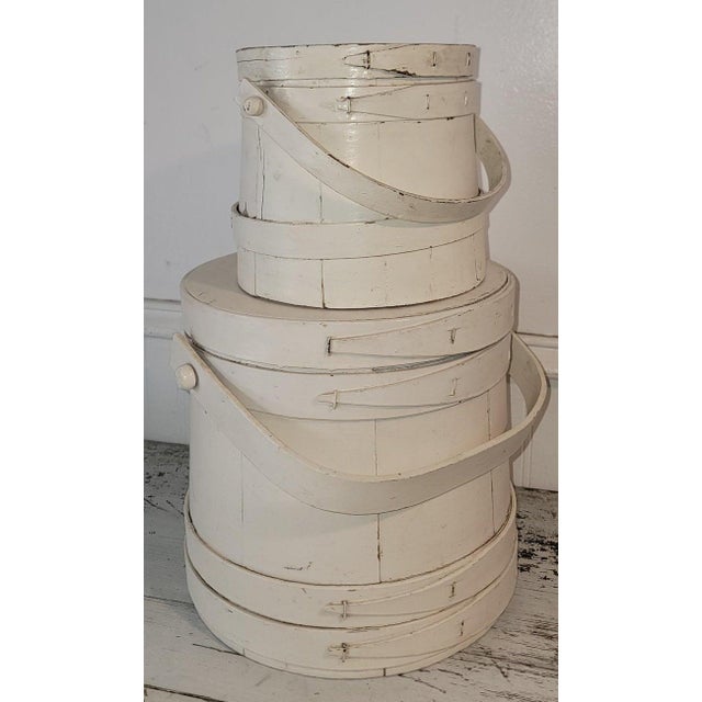 Pair of original white painted furkins in good condition.Small & large furkins from a private collection.They are most...