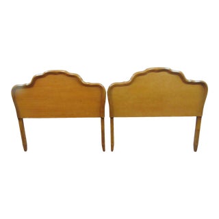 French Style Cherry Scalloped Arch Top Twin Beds - a Pair For Sale