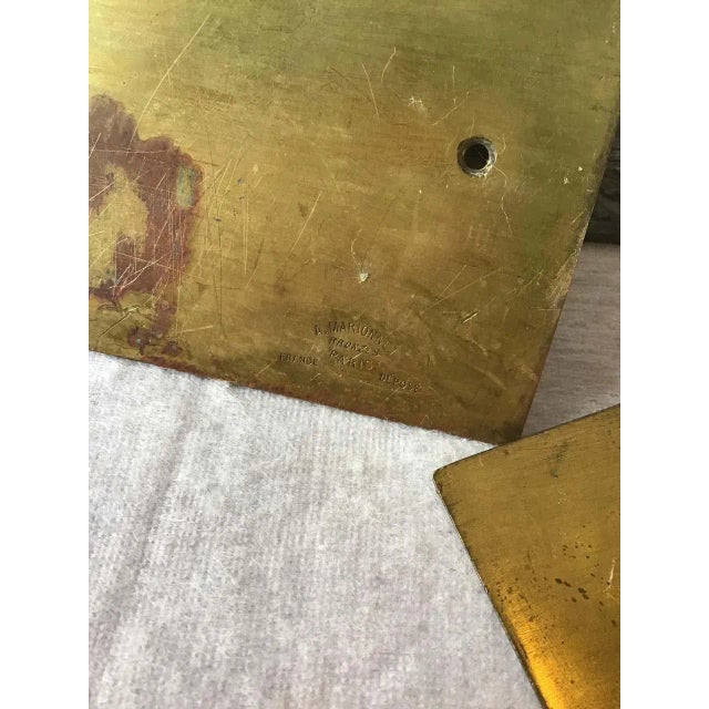 Two 1880s bronze eagles signed A. Marionnet. They have brass plaques that were originally fastened to the sculptures, but...