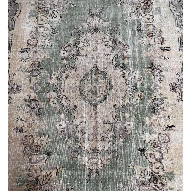 Vintage Green and Beige Yuruk Rug, 1960s For Sale - Image 6 of 11