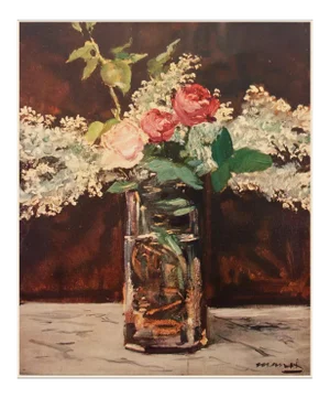 1954 After Édouard Manet "White Lilac and Roses", First Edition Full-Color Print