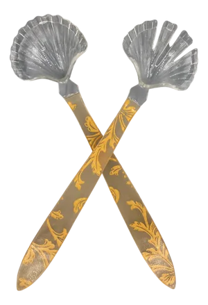 Vintage Serving Cutlery in Acrylic Gold Color by Christian Dior for Christian Dior, 1970s