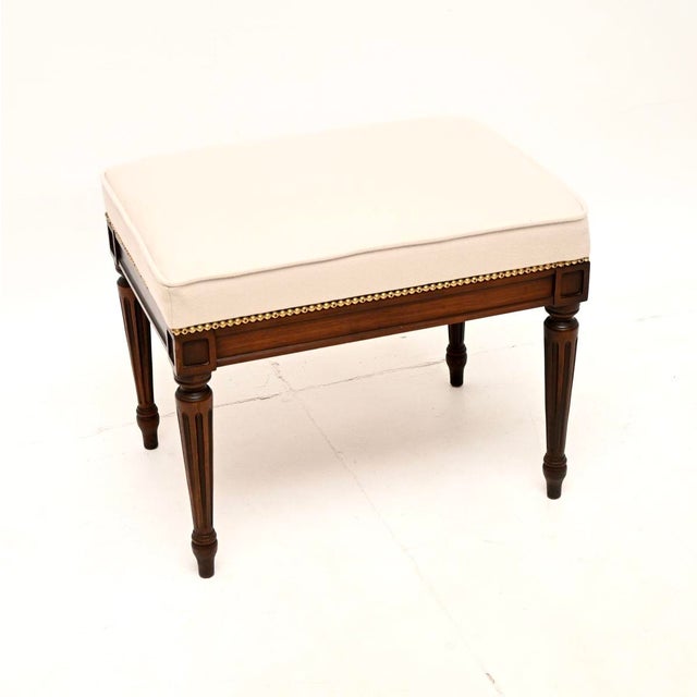 Wood Antique Louis XV Stool, France, 1920s For Sale - Image 7 of 7