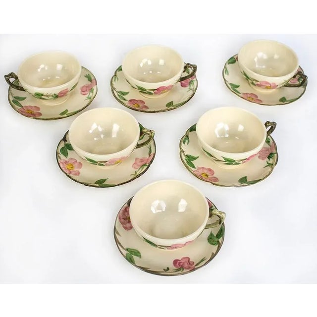 Mid-Century Modern 1960s Mid Century Modern Franciscan Desert Rose China - Set 6 Cups & Saucers - 12pcs For Sale - Image 3 of 5