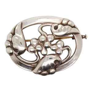 Vintage Antique Art Deco Georg Jensen Moonlight Grapes Brooch or Pin No. 101