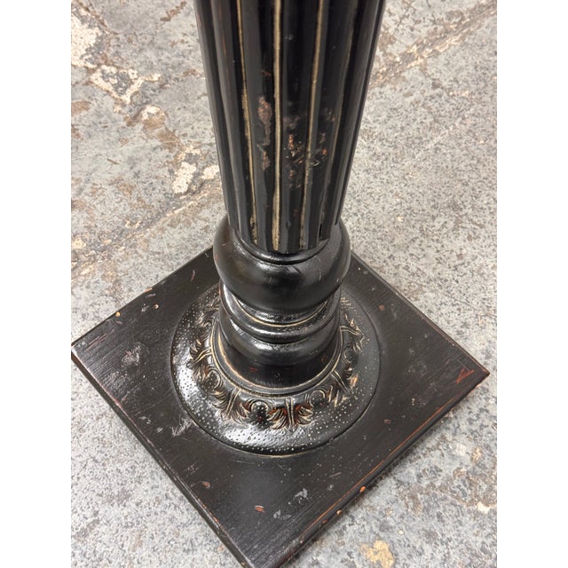 Vintage Wood Distressed Pedestal Table For Sale - Image 9 of 12