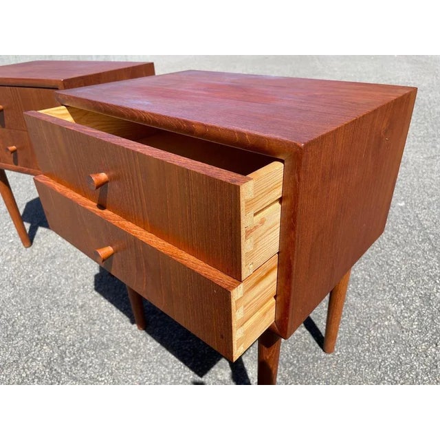 1960s Danish Nightstands in Teak, 1960s, Set of 2 For Sale - Image 5 of 10