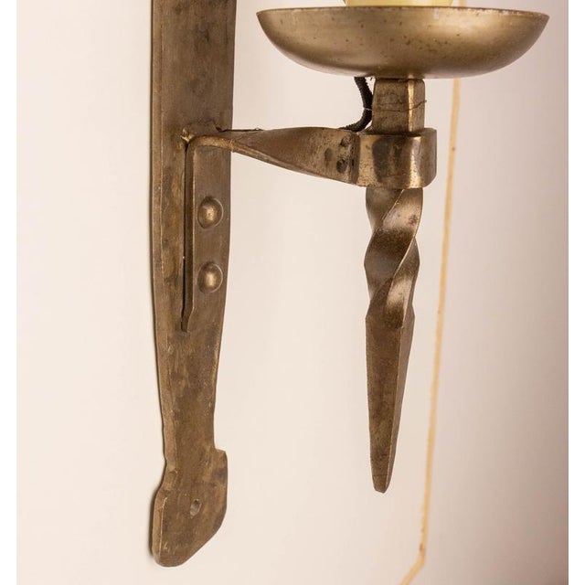 Spanish French Wrought Iron Wall Lights, 1960s, Set of 2 For Sale - Image 9 of 12
