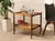 A handsome vintage two-tier bar cart featuring a warm wood finish and a clean, understated mid-century silhouette. Two...