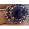 Bochic "Orient" Vintage Blue Sapphire & Diamond Cluster Ring Set 18K & Siver For Sale - Image 16 of 18