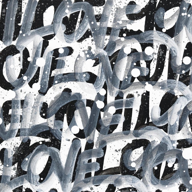 Love Bomb - Original Graffiti-Inspired Abstract Mixed Media Painting on Canvas by Amber Goldhammer For Sale - Image 4 of 9