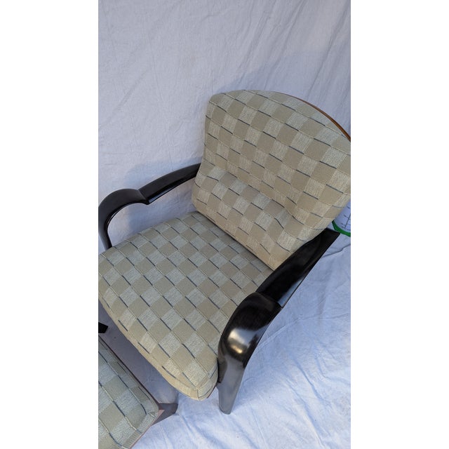 Postmodern Burl Wood Lounge Chair and Ottoman Attributed to Adam Tihany for Pace Collection, C. 1990, Italian For Sale - Image 9 of 10
