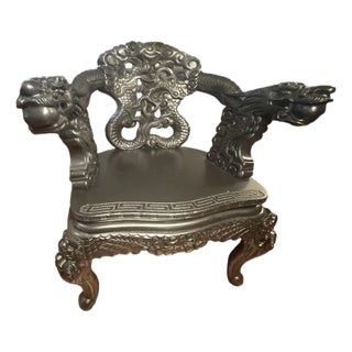 Mid 20th Century Restored Chinese Dragon Throne Chair – Hand-Carved - Rare For Sale