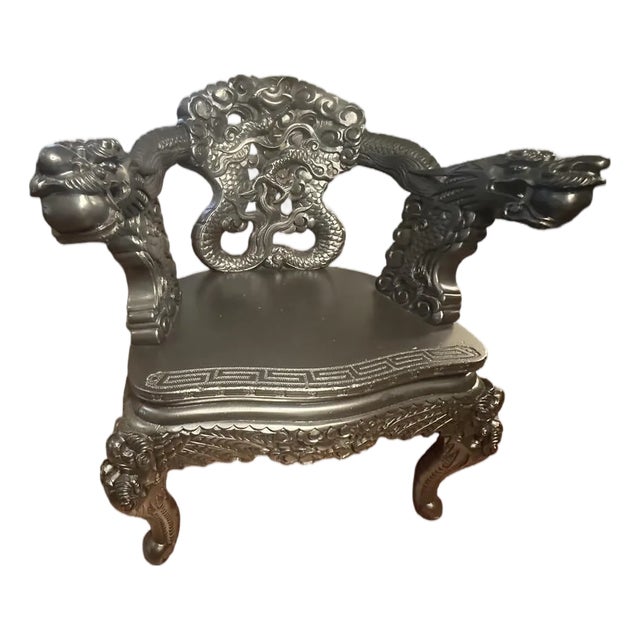 Mid 20th Century Restored Chinese Dragon Throne Chair – Hand-Carved - Rare For Sale