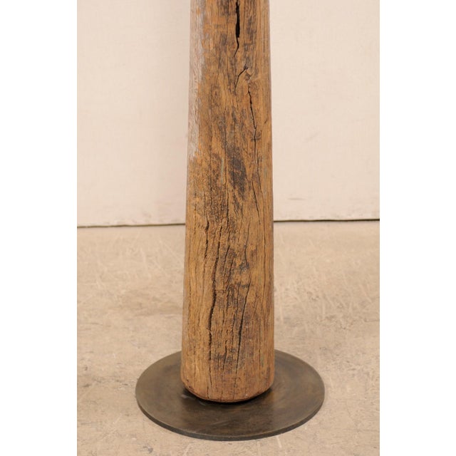 Wood 19th Century British Colonial Tapered Wood Column on Stand For Sale - Image 7 of 11