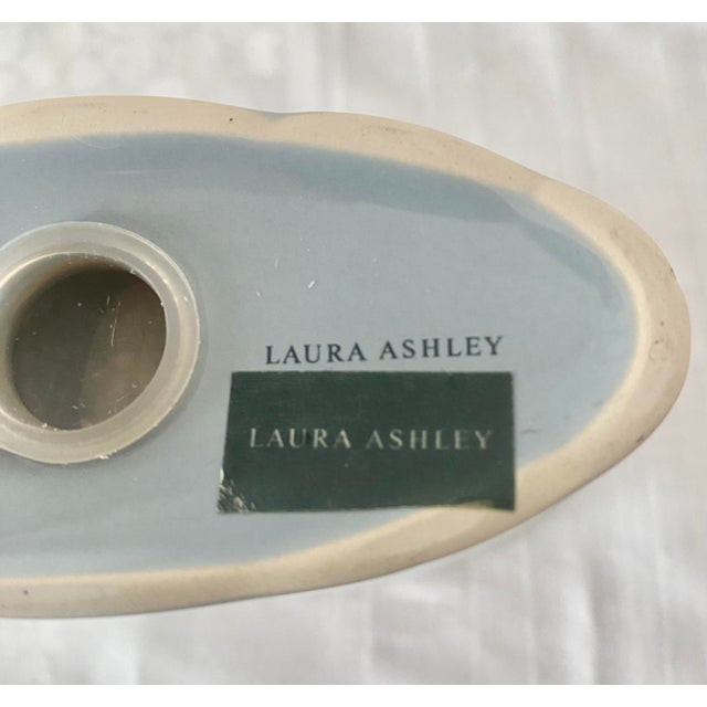 Vintage Laura Ashley. porcelain toothbrush holder from the "Sophia" pattern. Characterized by its romantic, dusty blue...