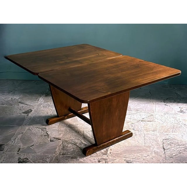 Brown Art Deco Low, Swivel, and Extendable Italian Sofa Table For Sale - Image 8 of 12