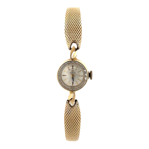 Mid 20th Century Omega 14k Yellow Gold Manual Wind Ladies Wrist Watch
