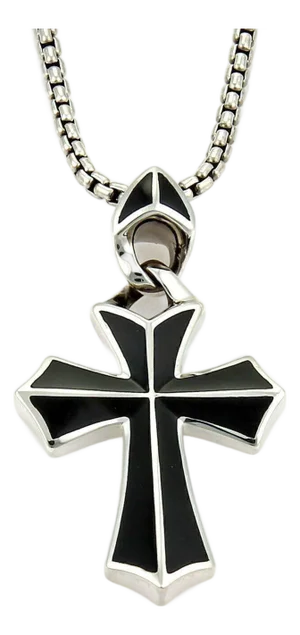 Stephen Webster RAYMAN Sterling Onyx Cross Pendant Necklace