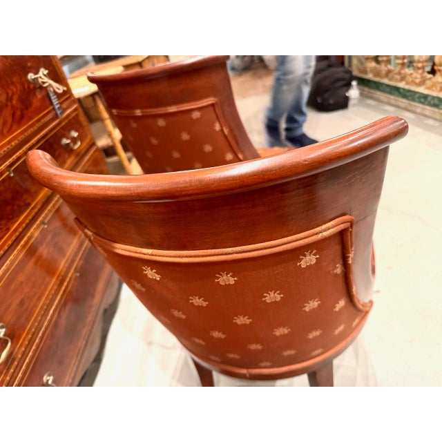 Brown Set of 6 Empire-Style Dining Chairs For Sale - Image 8 of 12